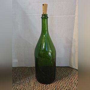 Green Glass Bottle Light Up Wire Lights Plastic Cork On/off Button